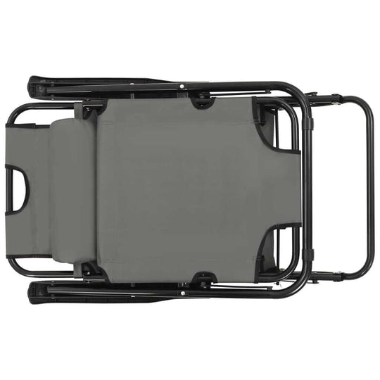 كراسي استرخاء قابلة للطي، قطعتان، مع مساند للقدمين، مصنوعة من الفولاذ