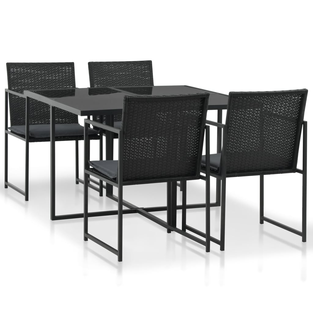 5 Piece Outdoor Dining Set with Cushions Poly Rattan , Furniture -> Outdoor Furniture -> Outdoor Furniture Sets , Durable,eligant,Furniture -,Home & Garden -,Modern Design,new-305021,Outdoor Furniture -,Outdoor Furniture Sets