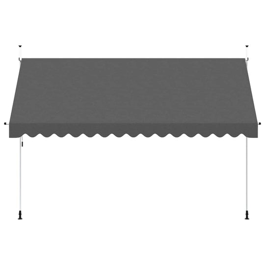 Manual Retractable Awning 400 cm in gray color, showcasing a sturdy design for outdoor use.