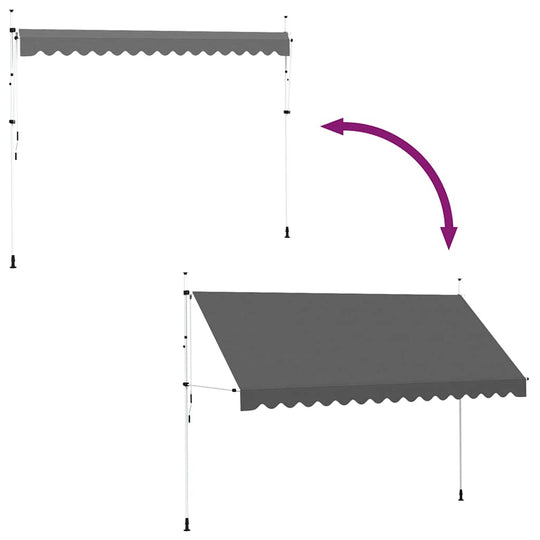 Manual Retractable Awning 400 cm showing retractable features and durable design, perfect for outdoor use.