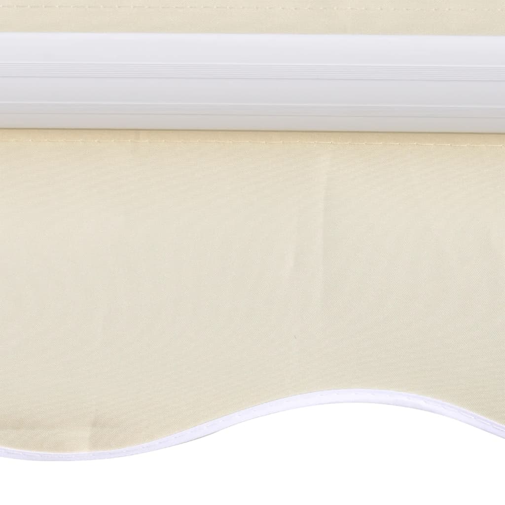 Awning Top Sunshade Canvas  350x250 cm, close-up of beige fabric with white trim and awning frame.