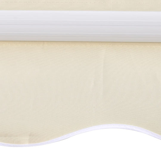 Awning Top Sunshade Canvas  350x250 cm, close-up of beige fabric with white trim and awning frame.