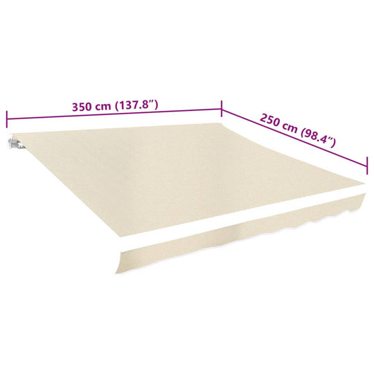 Awning Top Sunshade Canvas  350x250 cm dimensions, perfect for UV protection in patio or garden.