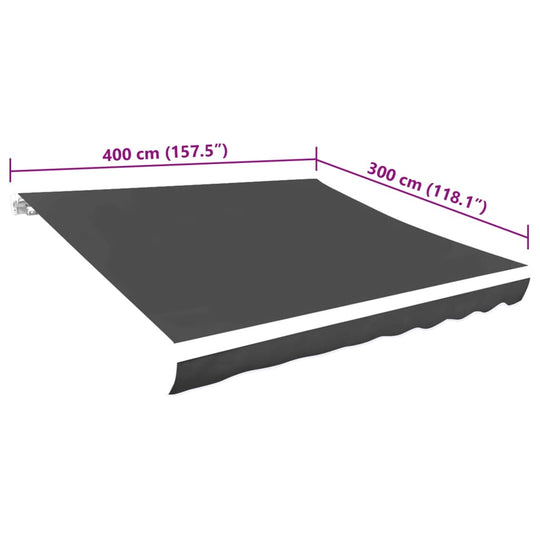 Awning Top Sunshade Canvas Anthracite 400x300 cm