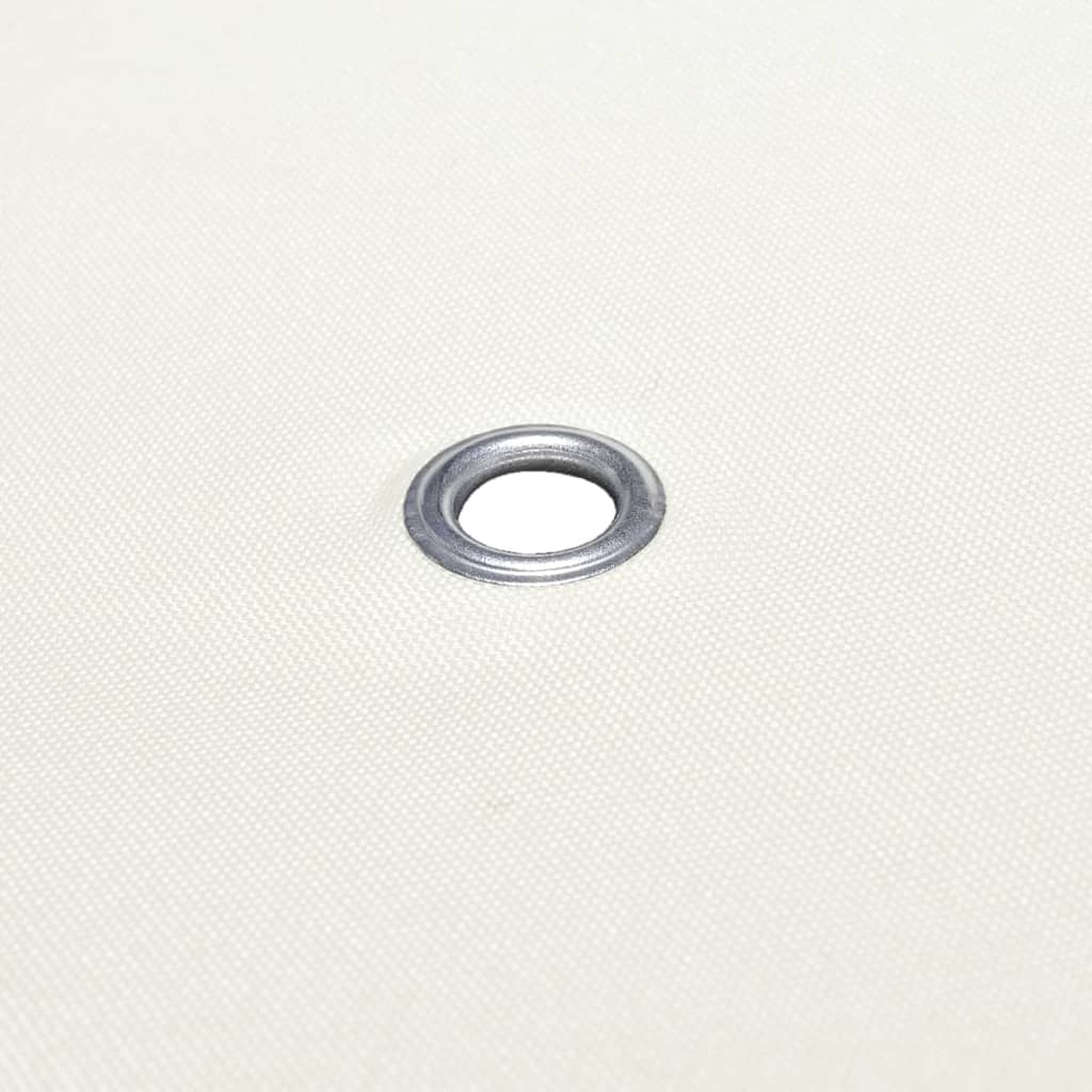 Close-up of a metal grommet on a cream-white gazebo top cover fabric, enhancing durability and weather protection.