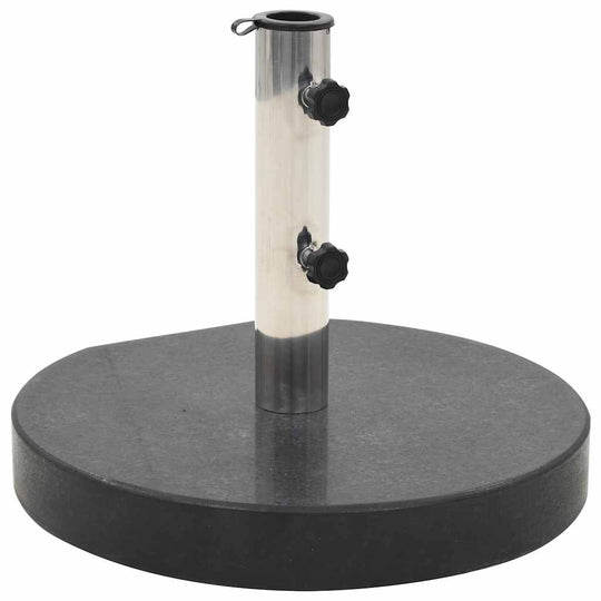 VidaXL Parasol Base Granite 28.5 kg Round | CherryFurnie - Durable granite parasol base with locking bolts.