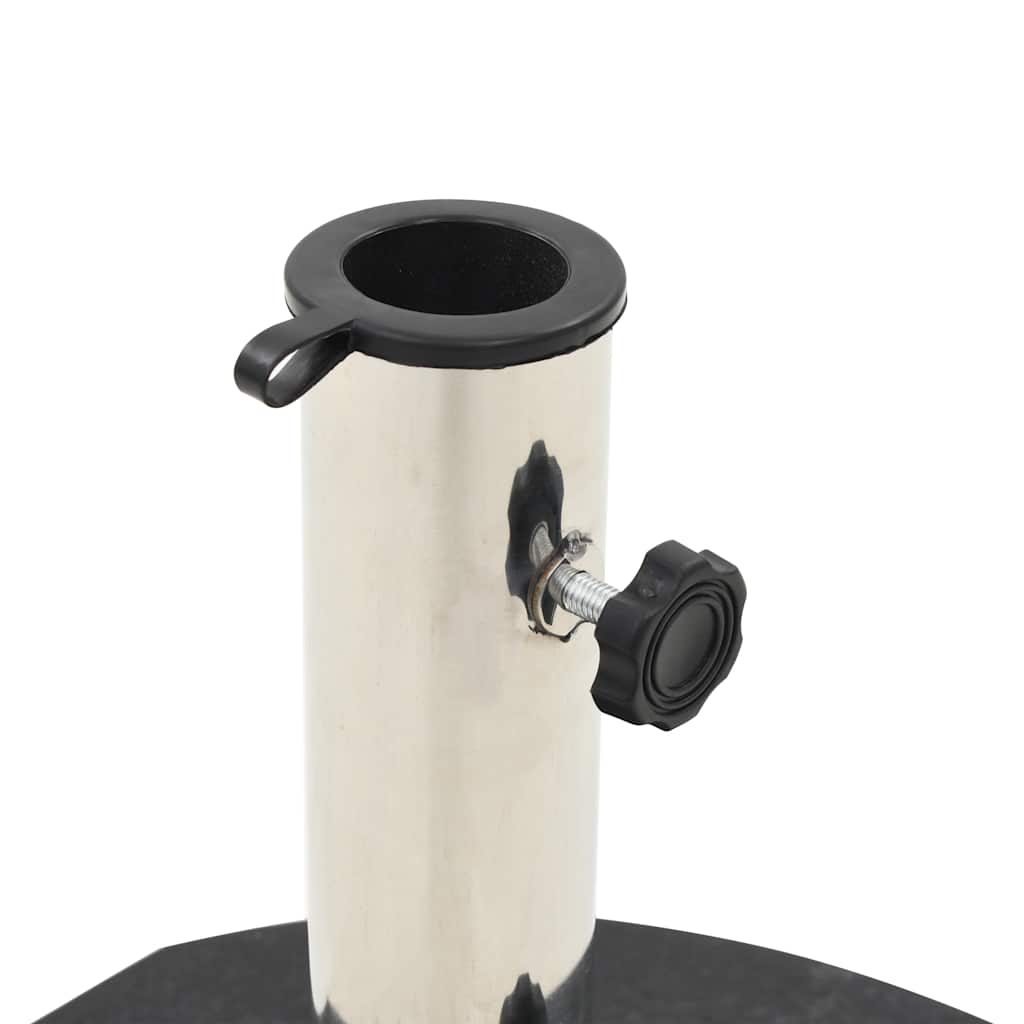 VidaXL Parasol Base Granite 28.5 kg Round | CherryFurnie umbrella holder with locking bolts and adapter.