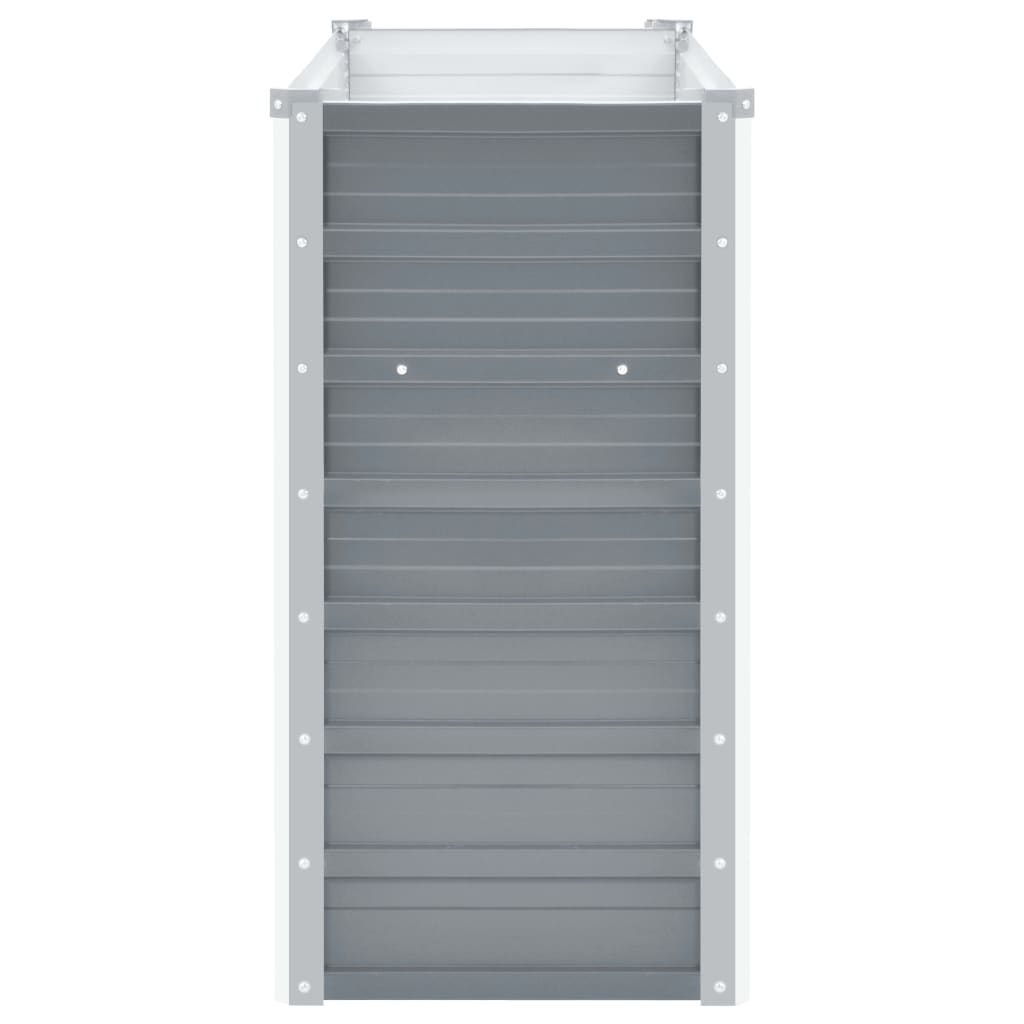 Galvanised steel garden raised bed, 100x40x77 cm, grey color, ideal for outdoor gardening and planting. Robust and weather resistant.