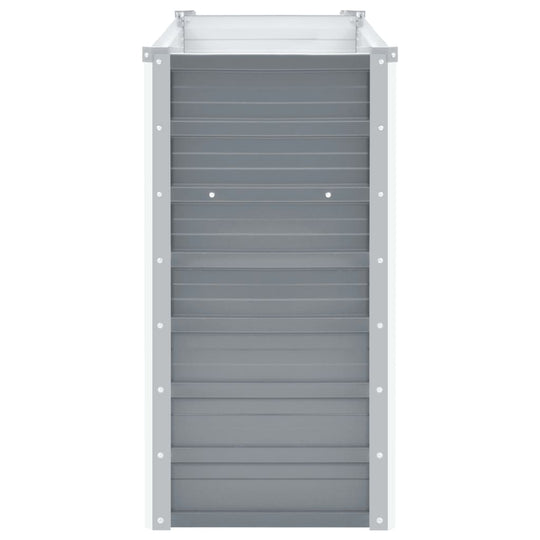 Galvanised steel garden raised bed, 100x40x77 cm, grey color, ideal for outdoor gardening and planting. Robust and weather resistant.