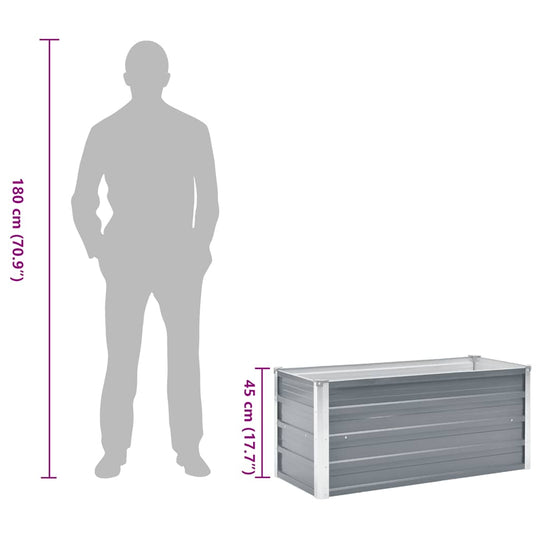 Garden Raised Bed Galvanised Steel 100x40x45 cm