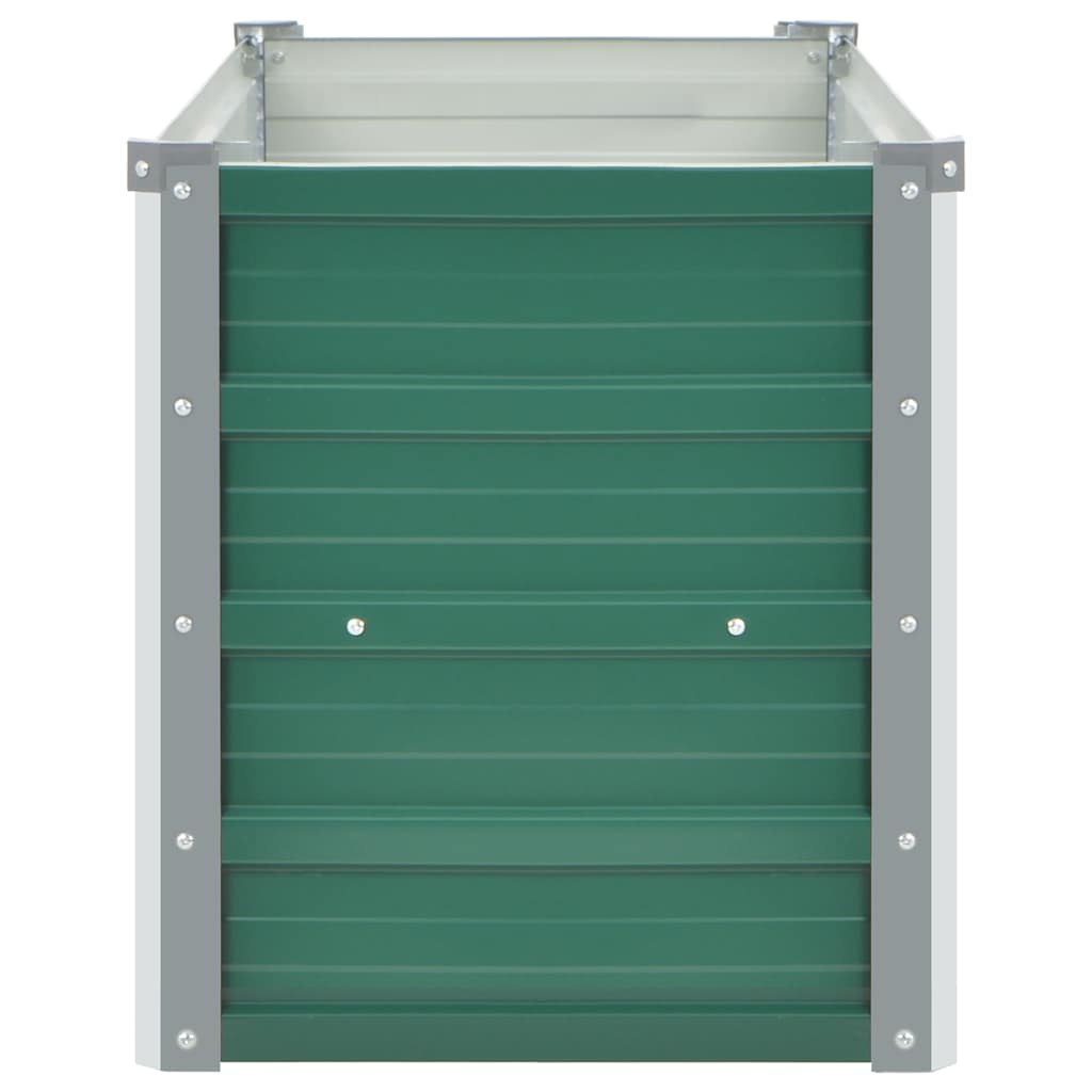 Garden Raised Bed Galvanised Steel 100x40x45 cm in green with durable metal construction for gardening use.