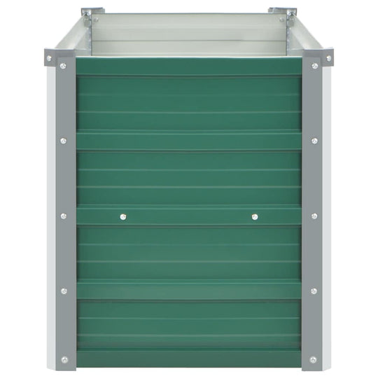 Garden Raised Bed Galvanised Steel 100x40x45 cm in green with durable metal construction for gardening use.