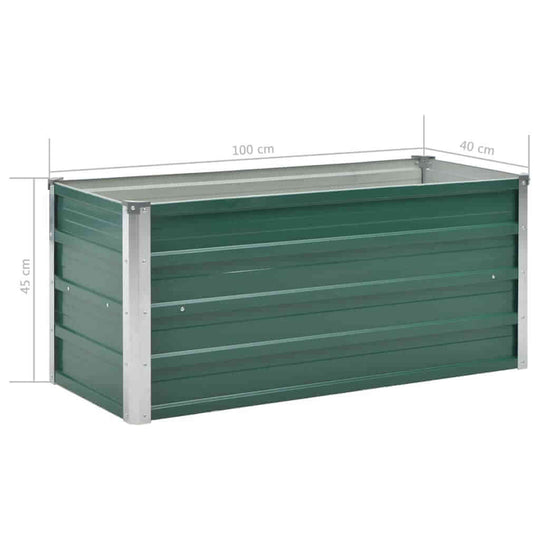 Garden Raised Bed Galvanised Steel 100x40x45 cm with dimensions shown in cm for gardening projects.