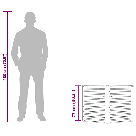 Garden Raised Bed Galvanised Steel 129x129x77 cm