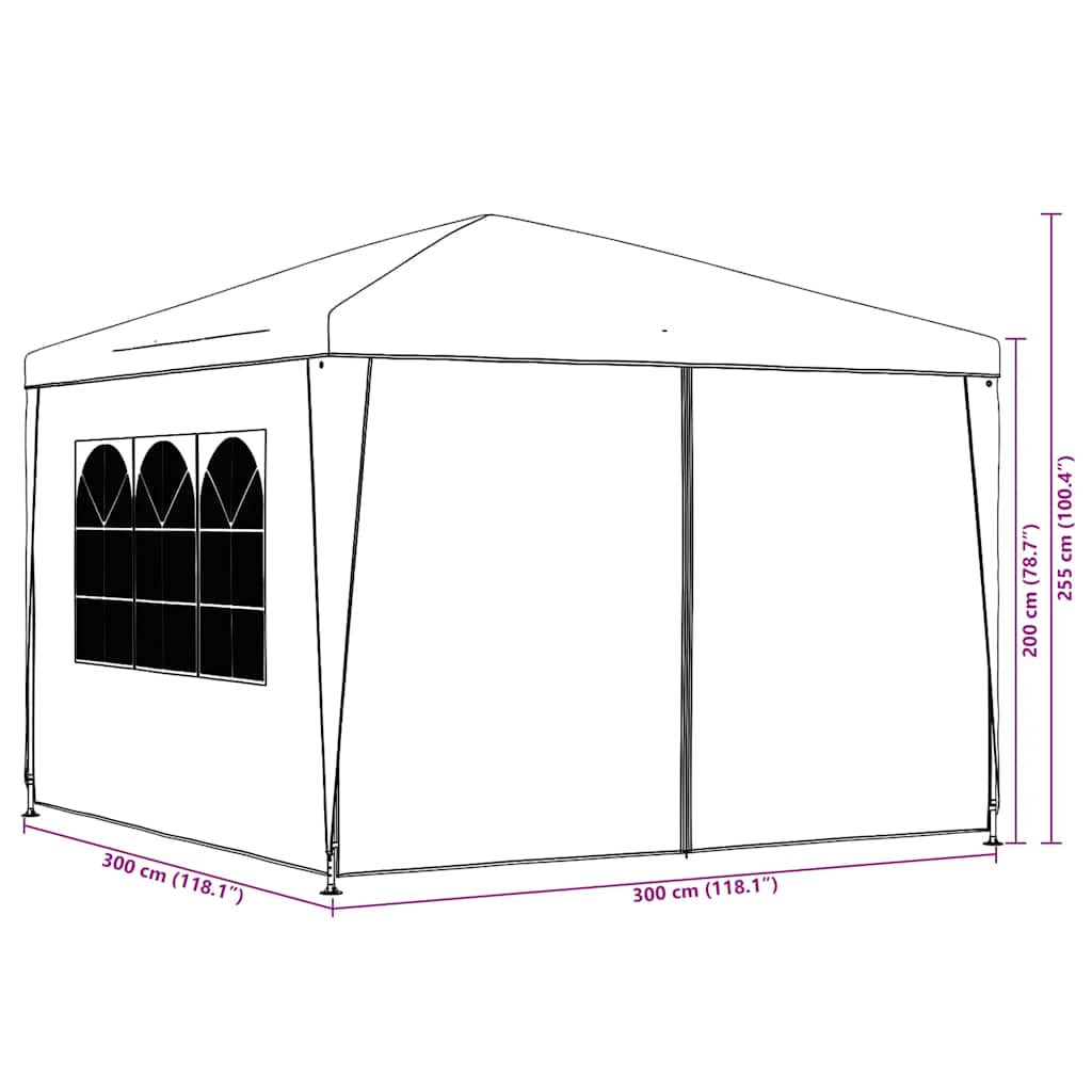 VidaXL Party Tent 3x3 m White