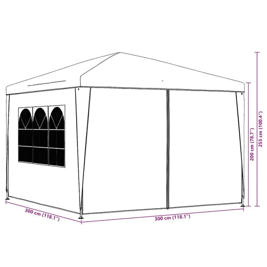 VidaXL Party Tent 3x3 m White