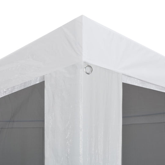 Party Tent with 4 Mesh Sidewalls 4x3 m corner detail showing durable construction and mesh wall feature.