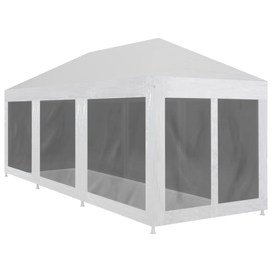 Party tent with 8 mesh sidewalls, 9x3 m, ideal for outdoor events like parties and weddings, durable and insect-free.