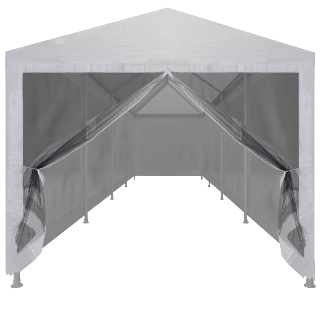 Party Tent with 10 Mesh Sidewalls 12x3 m