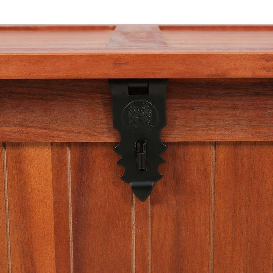 Storage Chest 90x45x40 cm Solid Acacia Wood latch detail for secure storage and stylish design.