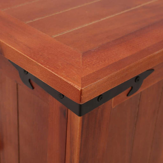 Storage Chest 90x45x40 cm Solid Acacia Wood corner detail showing latch and wood finish.