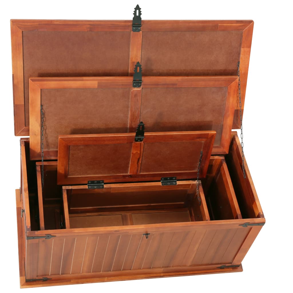 Storage Chests 3 pcs Solid Acacia Wood , Furniture -> Cabinets & Storage -> Storage Chests , brown,Cabinets & Storage -,chests,Decor -,Durable,eligant,Furniture -,Home & Garden -,Home Decor,Interior Design,new-305021,Storage & Organisation -,Storage Chest