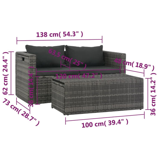 6 Piece Garden Lounge Set with Cushions Poly Rattan , Furniture -> Outdoor Furniture -> Outdoor Furniture Sets , Durable,eligant,Furniture -,Home & Garden -,Modern Design,new-305021,Outdoor Furniture -,Outdoor Furniture Sets