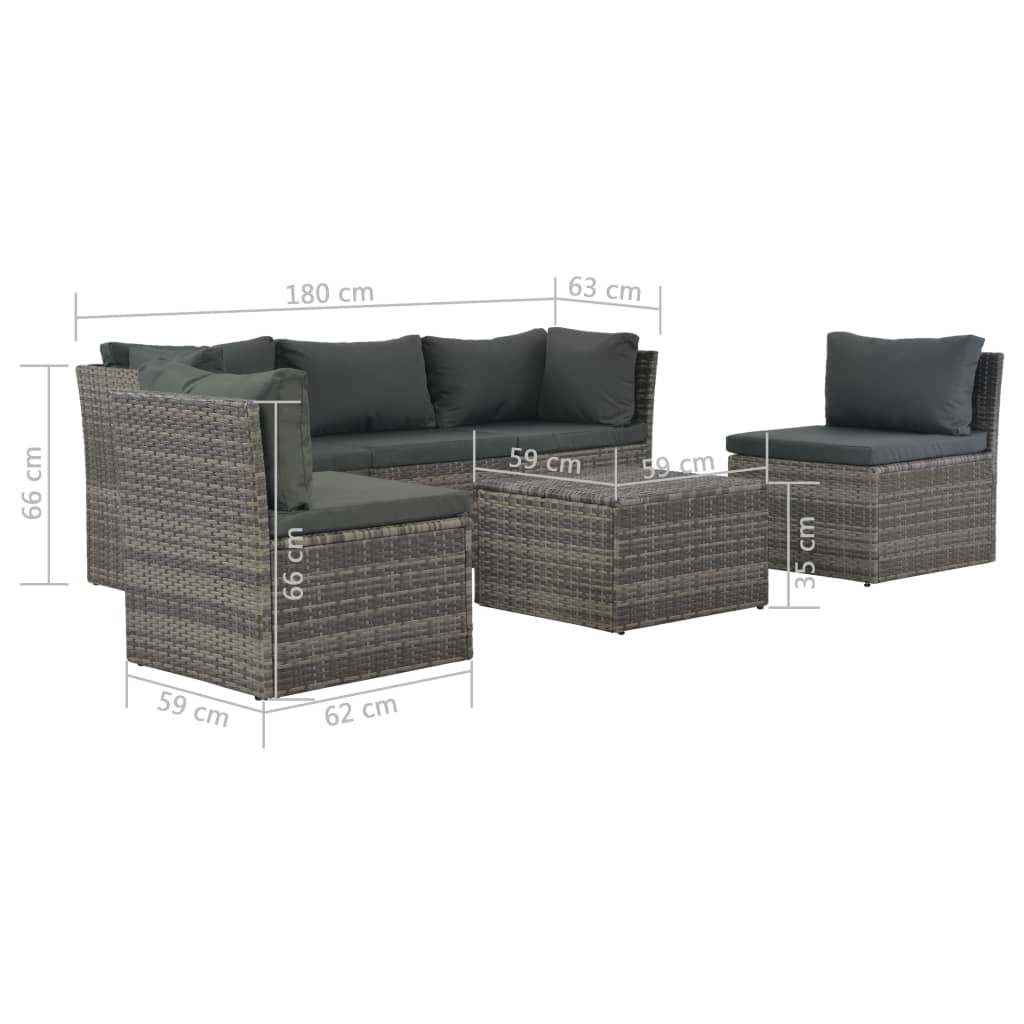 4 Piece Garden Lounge Set with Cushions Poly Rattan , Outdoor Seating -> Outdoor Sofas