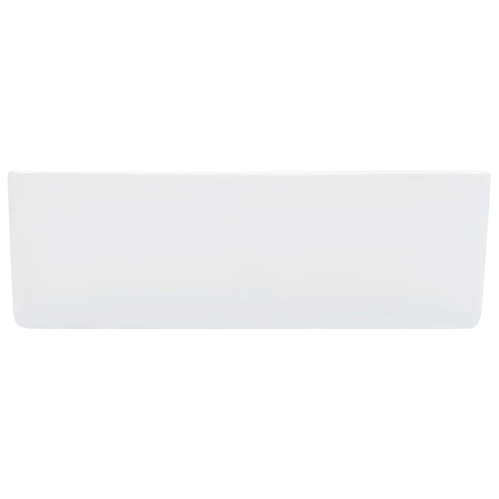 White ceramic wash basin 40x30x13 cm, perfect for bathrooms and modern decor, easy to clean and stylish addition.