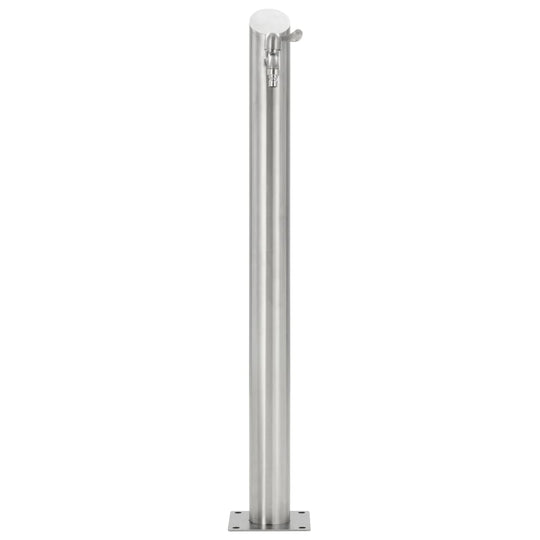 Stainless steel garden water column, 95 cm tall, with faucet for outdoor use and easy water access. Perfect for gardens or patios.