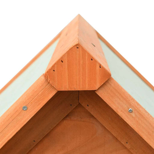 Dog House Solid Pine & Fir Wood 72x85x82 cm roof detail showcasing sturdy wooden construction and weather resistance.