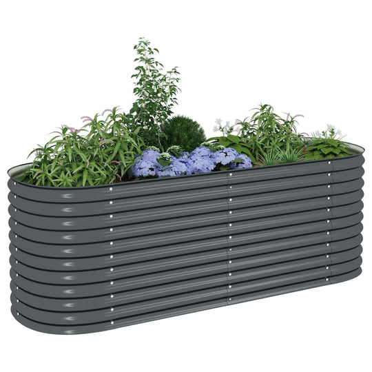 Garden Raised Bed 240x80x81 cm Galvanised Steel