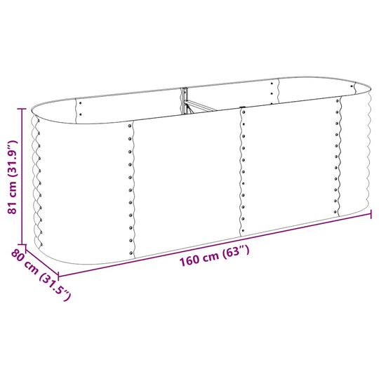 Garden Raised Bed 240x80x81 cm Galvanised Steel