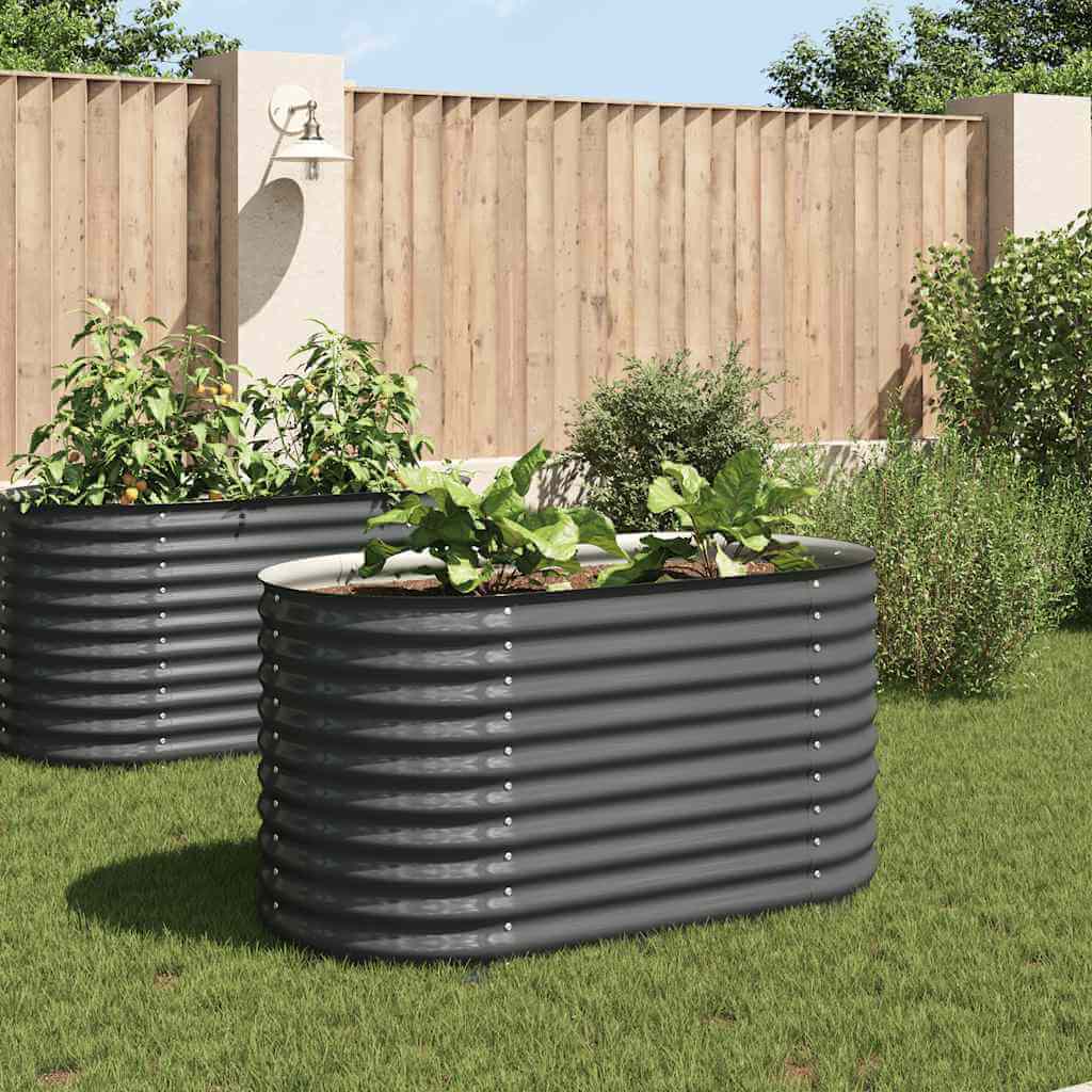 VidaXL Garden Raised Bed 160x80x81 cm Galvanised Steel