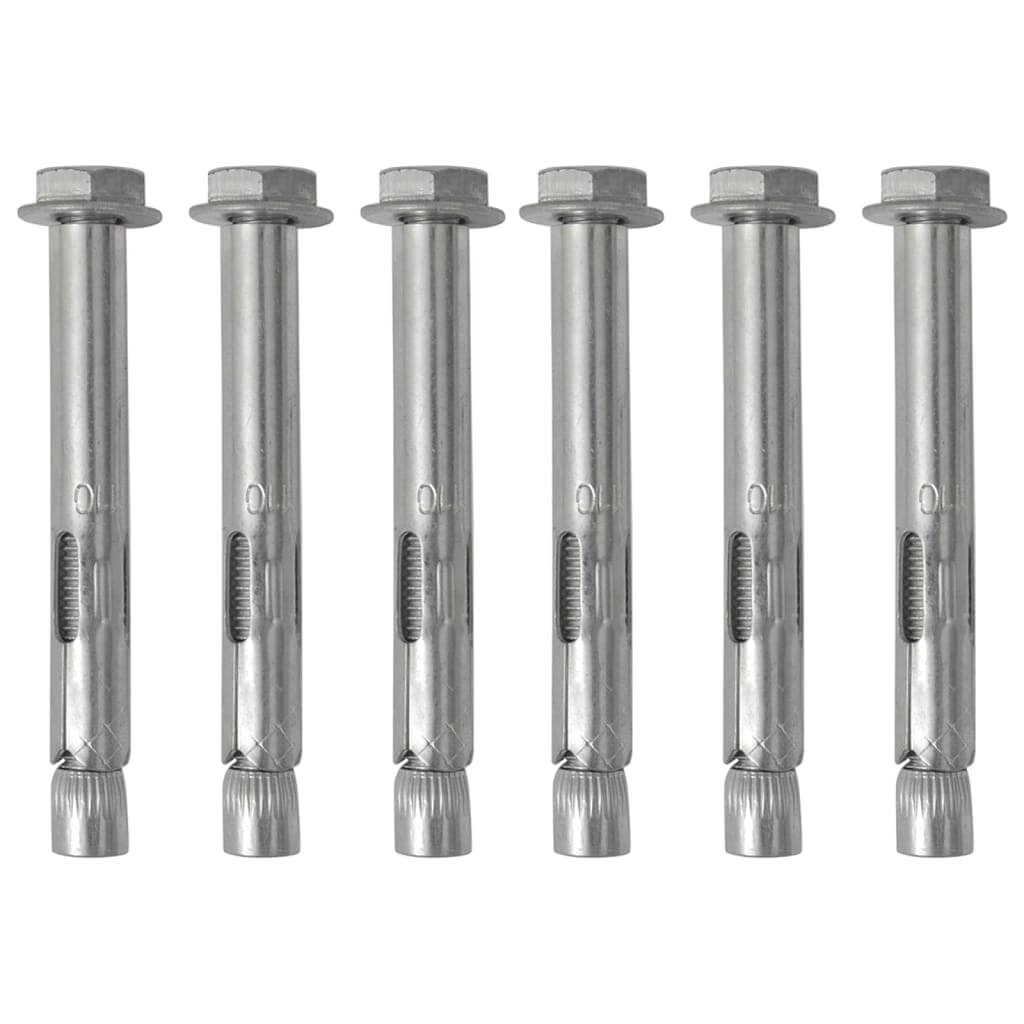 Set of six durable metal wall anchors for secure mounting and installation in various construction projects.