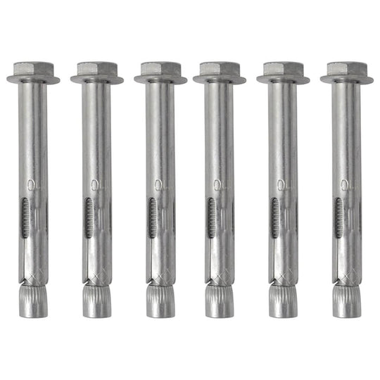 Set of six durable metal wall anchors for secure mounting and installation in various construction projects.