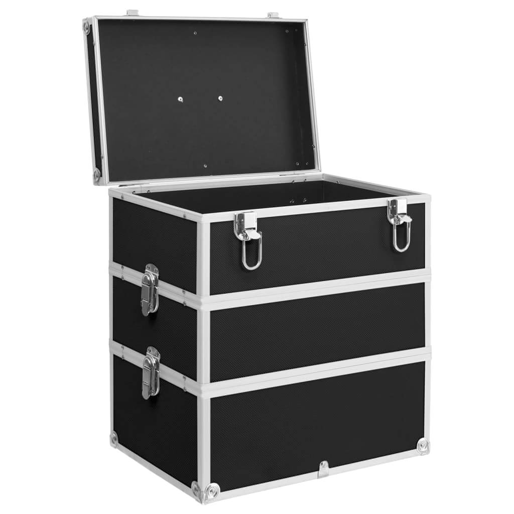 Make-up Case 37x24x40 cm Black Aluminium