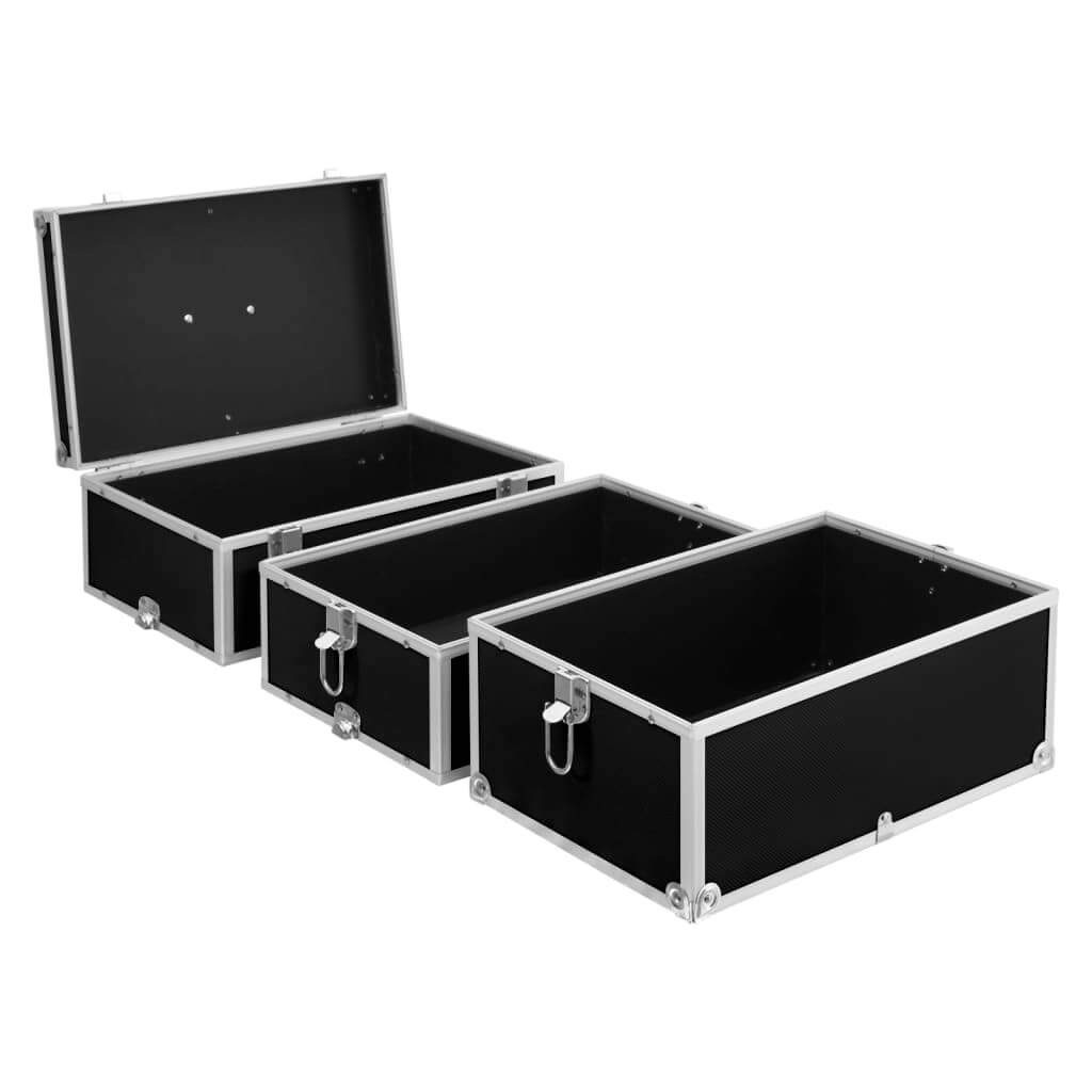 Make-up Case 37x24x40 cm Black Aluminium