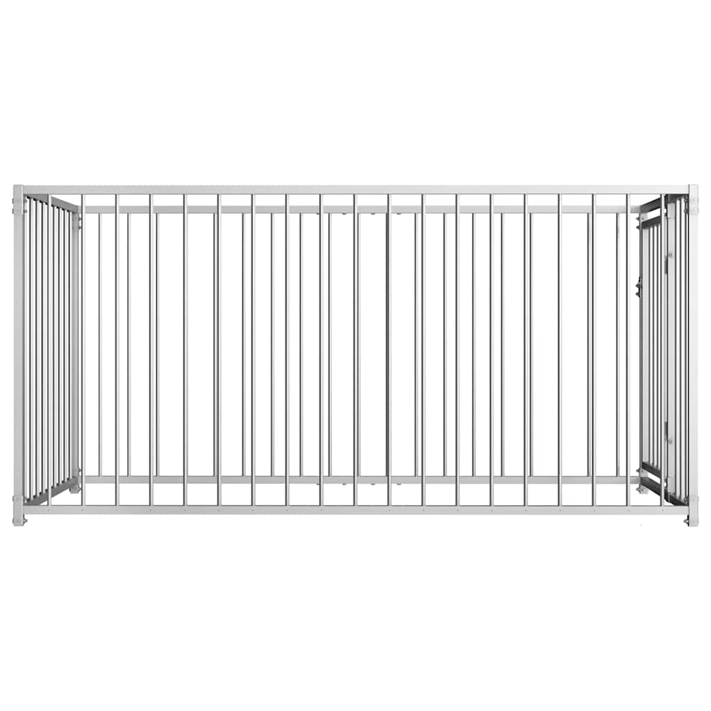 Outdoor Dog Kennel 100x200x100 cm, heavy-duty steel kennel providing safety and exercise space for dogs.