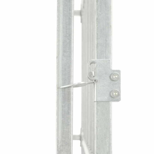 Outdoor Dog Kennel 100x200x100 cm heavy-duty steel bar wall with secure latch detail.