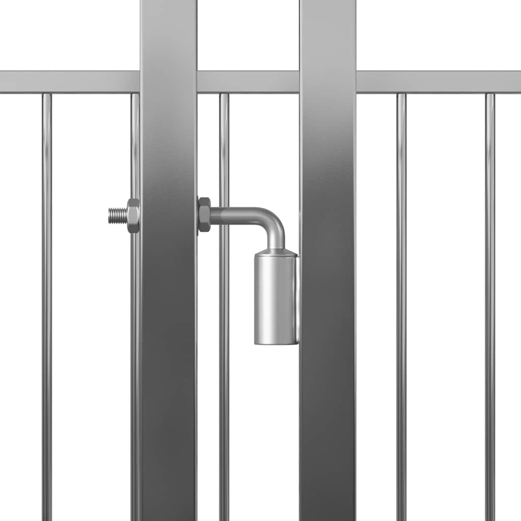 Close-up of latch on Outdoor Dog Kennel 200x200x100 cm, showing secure steel bar construction.