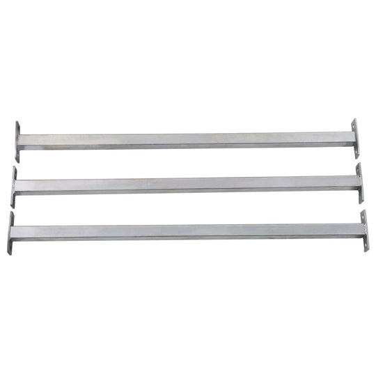 Three adjustable galvanised steel security window bars for property protection, ranging from 710 to 1200 mm.