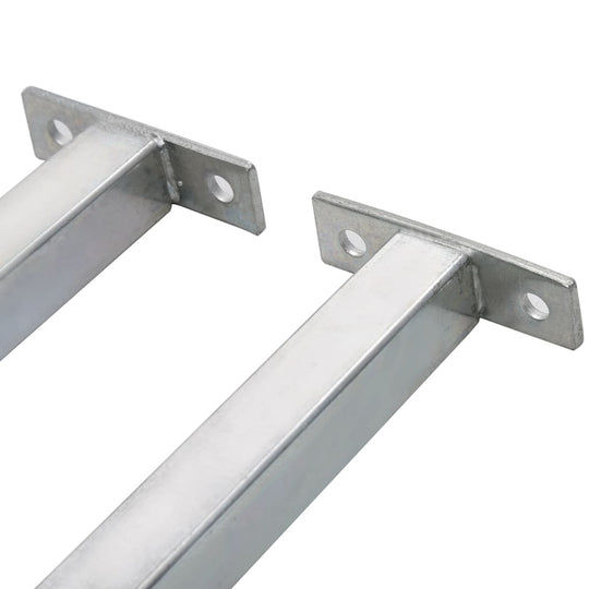 Galvanised steel brackets for adjustable security window bars, designed for easy assembly and durability.