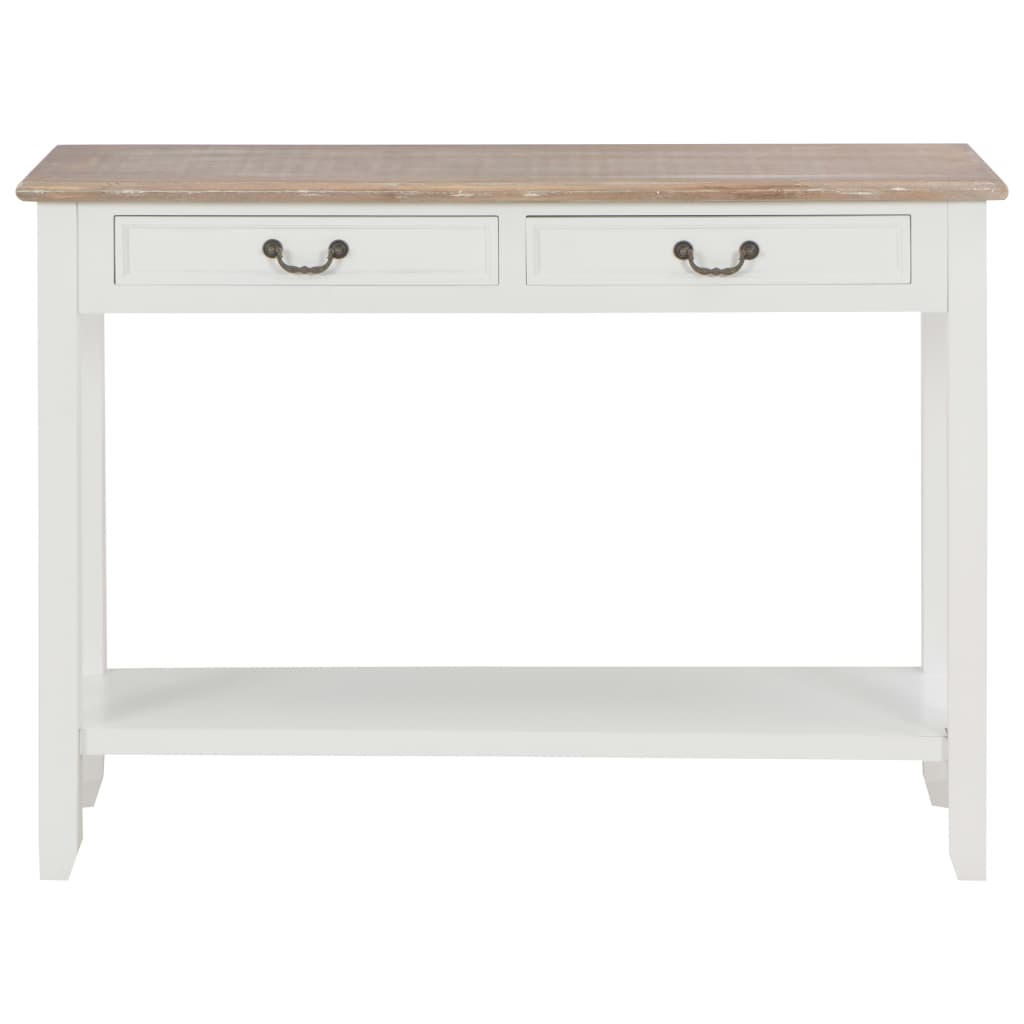 Console Table  110x35x80 cm Wood with two drawers and elegant white finish.
