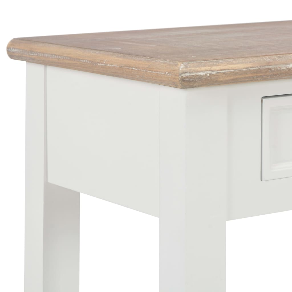 Console Table 110x35x80 cm Wood close-up showing the MDF top and solid pine wood construction.