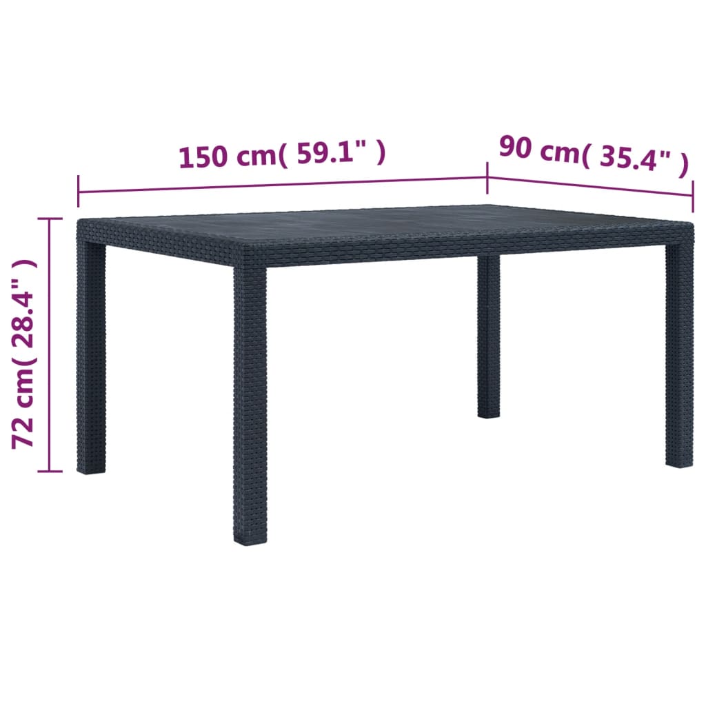 Garden Table 150x90x72 cm Plastic Rattan Look , Furniture -> Outdoor Furniture -> Outdoor Tables , Durable,eligant,Furniture -,Home & Garden -,Modern Design,new-305021,Outdoor Furniture -,Outdoor Tables