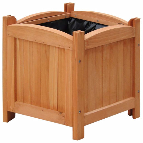 Raised Beds 4 pcs 30x30x30 cm (2x41301) wooden planter with PE lining for gardening.