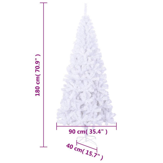 Artificial Christmas Tree with Stand 180 cm 620 Branches displayed with dimensions for festive decoration.