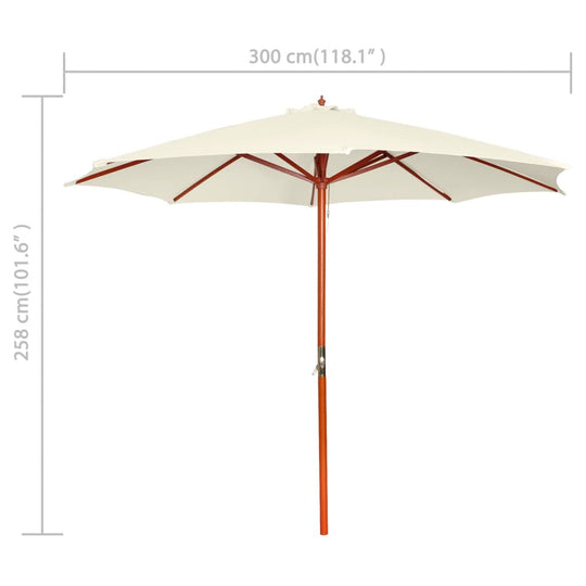 Parasol 300x258 cm Sand White