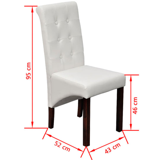 Dining Chairs 6 pcs Faux Leather , Furniture -> Chairs -> Kitchen & Dining Room Chairs , brown,Chairs -,dining room,Furniture -,Kitchen & Dining -,Kitchen & Dining Room Chairs,Leather,new-305021,set of 4,white,Wooden Furniture